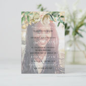 16e verjaardag Foto bloemen Gold Afstuderen Kaart (Staand voorkant)