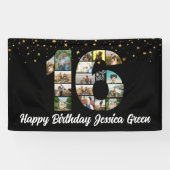 16e verjaardag Foto Collage gelukkig verjaardagsev Spandoek (Horizontaal)