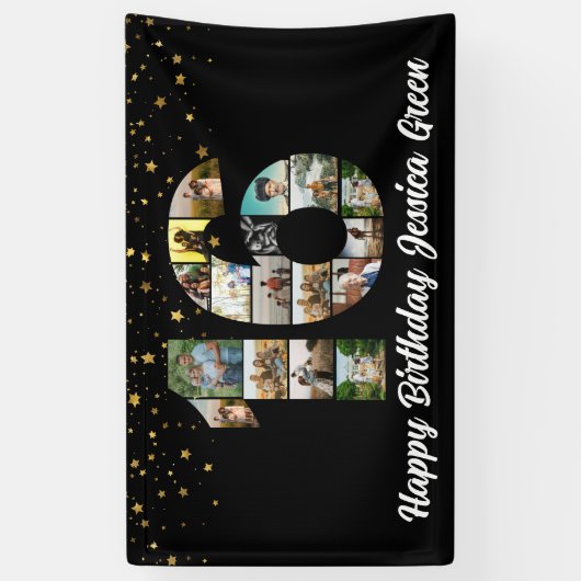 16e verjaardag Foto Collage gelukkig verjaardagsev Spandoek (Verticaal)