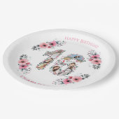 16e verjaardag Foto Collage Girl Pink Flower White Papieren Bordje (Gekanteld)