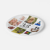 16e verjaardag foto collage jongen wit papieren bordje (Gekanteld)