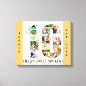 16e verjaardag Foto Collage nummer 16 Neutraal Canvas Afdruk (Voorkant)