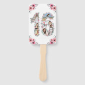 16e verjaardag Foto Collage Pink Girl Flower White Handwaaier (Voorkant)
