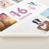 16e verjaardag foto collage zoet 16 wit sherpa deken (3/4)