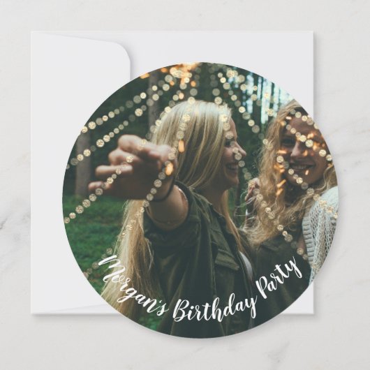 16e verjaardag Foto Confetti Roos Gold Kaart (Achterkant)