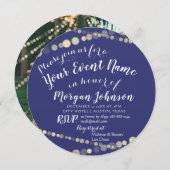 16e verjaardag Foto Confetti Roos Gold Kaart (Voorkant / Achterkant)