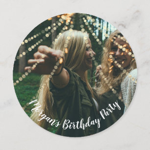 16e verjaardag Foto Confetti Roos Gold Kaart