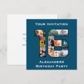 16e verjaardag Foto-uitnodiging (Voorkant / Achterkant)