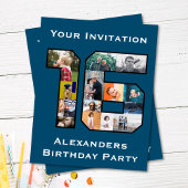 16e verjaardag Foto-uitnodiging Briefkaart