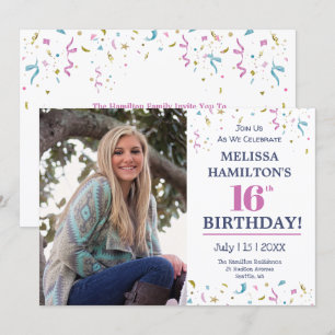 16e verjaardag - Fotofeestje Kaart