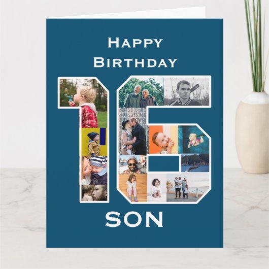 16e verjaardag Fotokaart Kaart (Voorkant)