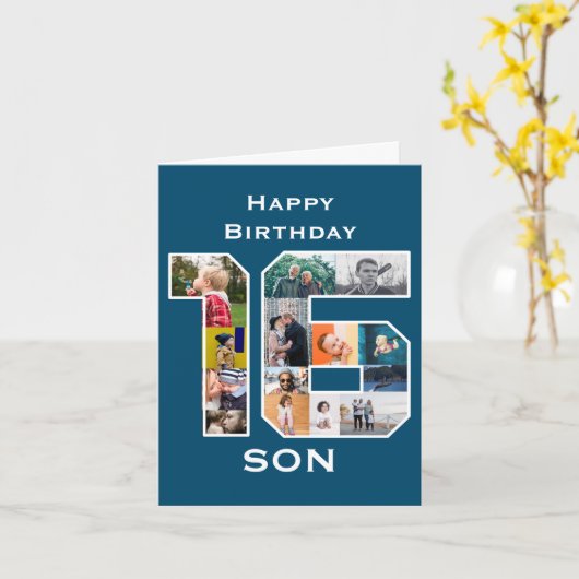 16e verjaardag Fotokaart Kaart (Gele Bloem)