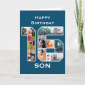 16e verjaardag Fotokaart Kaart (Voorkant)