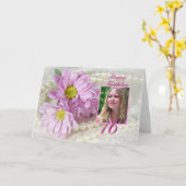 16e verjaardag fotokaart met madeliefjes kaart (Gele Bloem)