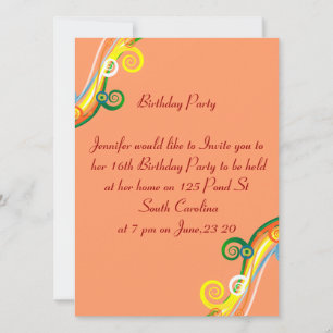 16e verjaardag Fotokaart Multi-Color Scroll Kaart