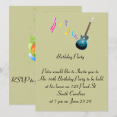 16e verjaardag Fotokaart Music Rock Kaart (Voorkant / Achterkant)