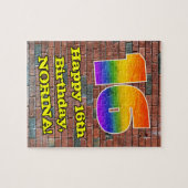 16e verjaardag: Fun Graffiti-geïnspireerde regenbo Legpuzzel (Horizontaal)