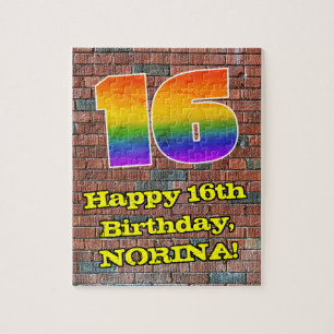 16e verjaardag: Fun Graffiti-geïnspireerde regenbo Legpuzzel