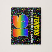 16e verjaardag — Fun, kleurrijk Star Field Pattern Legpuzzel (Verticaal)