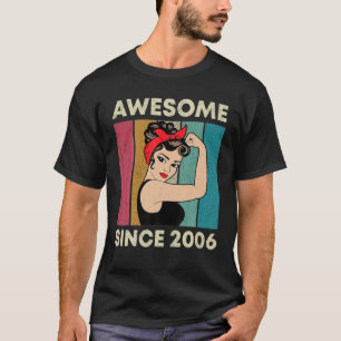 16e verjaardag Geweldige sinds 2006 retro Wom T-shirt