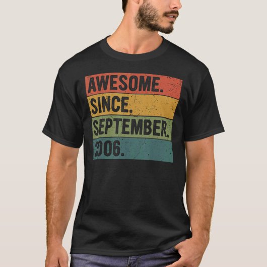 16e verjaardag Geweldige sinds september 2006 16 j T-shirt (Voorkant)