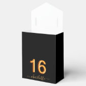 16e verjaardag glitter druppelt zwart goud dank je bedankdoosjes (Geopend)