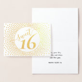 16e verjaardag Glittery Confetti Script Gold Folie Kaarten (Display)