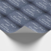 16e verjaardag Glittery Sparkle Custom Dusty Blue Cadeaupapier (Hoek)