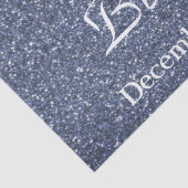 16e verjaardag Glittery Sparkle Custom Dusty Blue Tissuepapier (Detail)