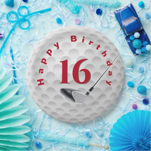 16e verjaardag Golf Ball Design Bord (Feest)