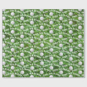 16e verjaardag golfballen op gras inpakpapier (Vlak)