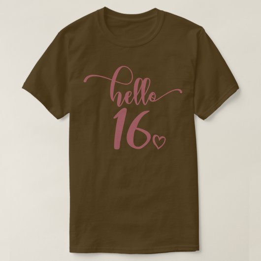 16e verjaardag, Hallo 16, meisjes, 16 jaar T-shirt (Design voorkant)