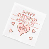 16e verjaardag Harten Naam Elke leeftijd Folie Servetten (Links)