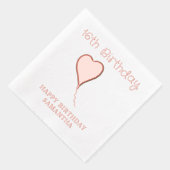 16e Verjaardag Hartnaam Leeftijd Folie Servetten (Rechts)