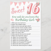 16e verjaardag Hoe goed ken je de verjaardag? (Voorkant)