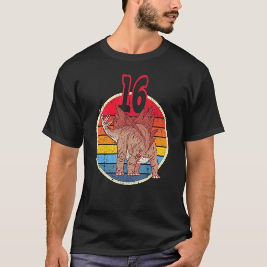 16e verjaardag ik Stegosaurus Stenops I Family Mat T-shirt (Voorkant)