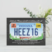 16e verjaardag Indiana-licentieuitnodiging voor jo Kaart (Staand voorkant)