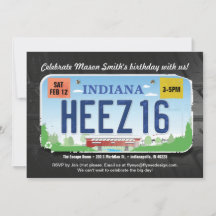 16e verjaardag Indiana-licentieuitnodiging voor jo