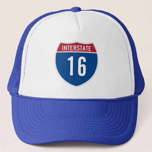 16e verjaardag Interstate Sign. Trucker Pet (Voorkant)