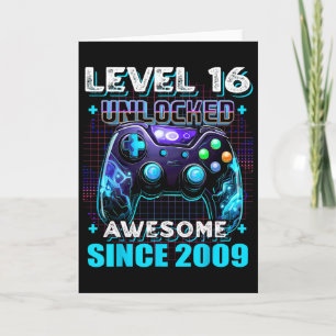 16e Verjaardag Jongen Level 16 Gamer 16 Jaar Video Kaart