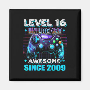 16e Verjaardag Jongen Level 16 Gamer 16 Jaar Video Magneet