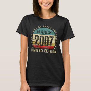 16e verjaardag Jongen maart 2007 16 T-shirt