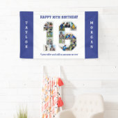 16e verjaardag Jubileum nummer 16 fotocollage Spandoek (Insitu)