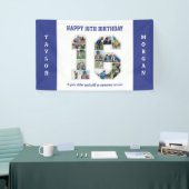 16e verjaardag Jubileum nummer 16 fotocollage Spandoek (Beurs)