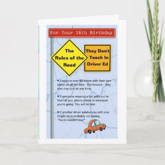16e verjaardag kaart (Voorkant)