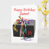 16e verjaardag kaart (Gele Bloem)