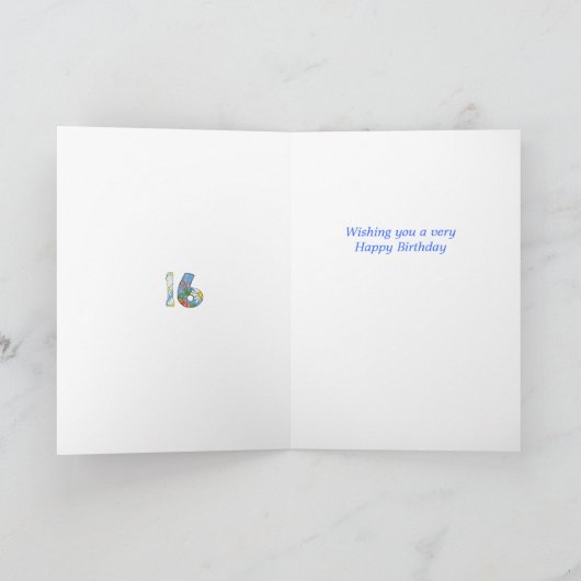 16e verjaardag kaart (Binnen)