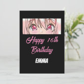 16e verjaardag kaart (Staand voorkant)