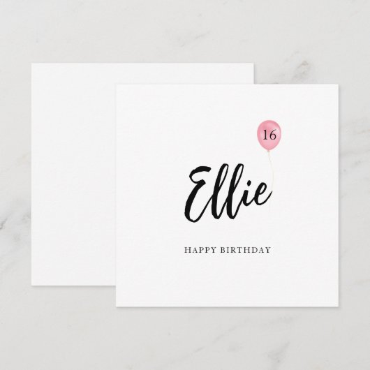 16e verjaardag Kaart Dochter (Voorkant / Achterkant)