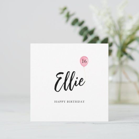 16e verjaardag Kaart Dochter (Staand voorkant)
